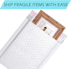 Ezone (500 Pack) #0 6"x9" Bubble Mailer Poly Padded Envelope Self-Seal Mailing Envelope Waterproof Weather Resistant Shipping Mailers Bubble Cushioned Poly Mailer (Pearl, #0/6x9-500 Pack)