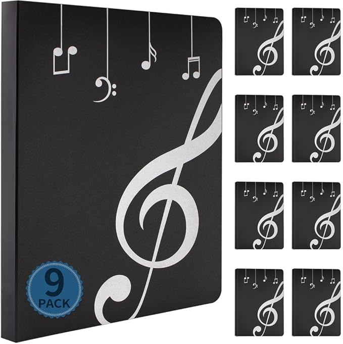 Music Folder Sheet Music Folders 9 Pack Binder Music Choral Storage Holder Band Folder (9)