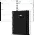 2026 Planner - Planner 2026 from January 2026 to December 2026 with 12 Monthly Tabs, Flexible Cover, Inner Pocket, 8.5" x 11", Black-B