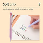 Lekreo Multi-color Ballpoint Pens, 4-in-1 Colored Pens 0.7 Medium Fine Point,Ballpoint Gift Pens for Planner Journaling,Assorted Ink, 6-Count