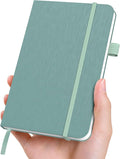 ONAVIA A6 Pocket Notebook Lined Journals, Small Journaling Notebooks, 160 Pages Hardcover Mini Notepad for Writing, Work, School, Travel and Note Taking with Pen Holder, 3.5" x 5.7" (Midnight Green)