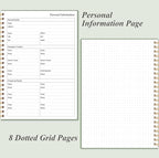 Daily Planner Undated - A5 To Do List Notebook Hourly Schedules, Spiral Appointment Planner for Women and Men, PVC Hardcover, Inner Pocket, Elastic Closure, 5.8" x 8.3", Green