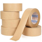 ADHES Water Activated Tape 2" x 55yds, 6 Rolls, Reinforced Kraft Gummed Paper Tape, Eco-Friendly, Strong Adhesive Shipping Tape for Packing, Shipping, Moving