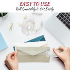 Clear Tape, Transparent, Gift Wrapping Tape for Home Store School Office Supplies 7/10 X 1000 Inches 16 Rolls with Dispensers