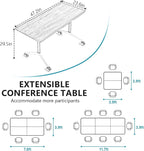 Goakwwuz Conference Room Table, Folding Conference Tables,Thicken Grey Tabletop,Flip Top Wooden Seminar Meeting Room Table for Conference Room Offices (4, Black, 47.2“)
