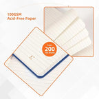 BOSSAND Lined Journal Notebook, A5 Journals for Writing, 200 Pages 100 GSM Thick Classic Ruled Paper, Hardcover, 8.25 inches x 5.75 inches, Navy Blue