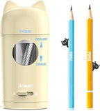 AFMAT Electric Pencil Sharpener, Colored Pencil Sharpener for φ7-8mm Pencils, Auto in & Out, Rechargeable & Cordless, Fully Automatic Hands-Free Pencil Sharpeners for Classroom Home Office PSX9
