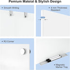 Large Glass Whiteboard, 96 x 48 Inches Magnetic Glass Dry Erase Board for Wall, 8' x 4' Brilliance White Board for Office, Home, School