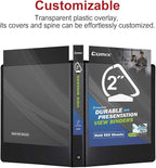 Comix Sturdy 2 Inch D-Ring Binders, 2'' 3 Ring Binder with Clear View Cover, 2.4mm-Thick, Holds 500 Sheets of 8.5" x 11" Paper, 6 Pack (Black)