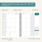 BEZEND Monthly Planner 2026-2027 (Spiral-8.5" x 11") 2 Year Calendar Book with Note Pages - Jan 26 to Dec 27-120 GSM Paper, Inner Pockets, Laminated Tabs, Vegan Leather Softcover - Blueberry