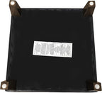 Homebeez Black Tufted Faux Leather Storage Ottoman Square Cube Foot Rest Stool with Flip Top