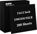 OcePor 200 Sheets Black Cardstock 12” x 12”, 92lb/250gsm Black Card Stock, Thick Card Stock Paper, Heavy Cardstock Paper for Printer, Resume, Scrapbooks, Art, Crafts, Business Cards