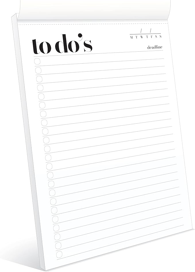 To Do List Notepad A5 Size (8.3"X5.8") Daily To Do List Planner, Productivity Planner, Stylish Design, Quality Thick Paper, Hardcover, Undated, Ruled Pages, Checkboxes, Deadline Column, Date Section.