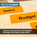 Neon Orange Address Labels - 2.625 x 1 - Pack of 3,000 Labels, 100 Sheets - Inkjet/Laser Printer - Online Labels