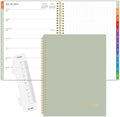 SUNEE 2026 Planner, Weekly and Monthly Calendar Planner, January 2026-December 2026, Daily Agenda with Tabs, Note Pages, Spiral Binding, 8.5"x11", Green