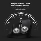 Ergonomic Wireless Mouse with USB Receiver for PC Computer, Laptop and Desktop, Ergo Mouse Vertical with Silent Clicks Long Battery Life, Up to 1600 DPI & 1 AA Battery Powered, Black