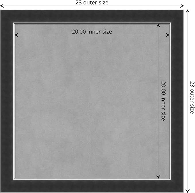 Amanti Art Black Framed Magnetic Board 23x23 Medium Vision Board for use with Magnets, 100% Metal Sheet to Display Items as Office Decor or for Home Organization in mudroom, Kitchen or Kids Room