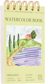 Watercolor Paper Pad 3.5x5.5 Inch | 30 Sheets 140lb/300g,Spiral-Bound, Tear-Resistant & No-Bleed | Artist-Grade for Water Color Paper/Ink | Compact Travel Sketchbook (Adults, Students, Outdoor)