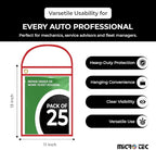 MICRO TEC Repair Order/Work Ticket Holders – Heavy-Duty Vinyl Sleeves with Red Handle – 11" x 13" for Automotive Repair Orders, Job Tickets, Documents – Pack of 50 – Clear w/Red Handle