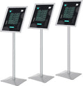 Golemas Sign Stand for Display, 11lbs Integrated Rod Heavy Duty Pedestal Floor Signage Stand Holder, for Outdoor or Indoor Advertising (11 x 17, Silver, 3Pack)
