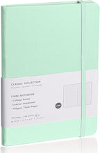 EMOMAS Lined Journal Notebook – Hardcover Notebook for Men & Women – Journals for Writing, Work, School, Home & Daily Notes, 160 Pages – Medium A5, 5.7"x8", 100 gsm Thick Paper (Eggshell Green)