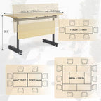 Conference Table,55.1''Folding Conference Room Table for 4-12 People,Mobile Flip Top MeetingTraining Table with Different Coulor and Styles for Offices, Classrooms,Meeting Room (8, 61''G)