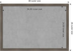 Amanti Art Grey Framed Magnetic Board 26x38 Large Vision Board for use with Magnets, 100% Metal Sheet to Display Items as Office Decor or for Home Organization in mudroom, Kitchen or Kids Room