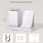 LADSTAG Desk Organizer with Phone Holder,White Multi-Functional Pencil Holder for Desk, Desk Organizers and Accessories for Office Art Supplies,Desk Phone Stand Charger for Desktop/Counter