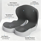 Orthopedic Cushion for Office Chair and Car, Memory Foam Seat Cushion with Lumbar Support Pillow, Instant Relieve Pressure on Back, Hips, Tailbone, Improves Sitting Posture (1, Mixed Colors)