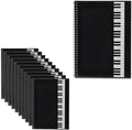 10 Pcs Music Notebook,Music Staff Notebook,50 Sheets/100 Pages Blank Sheet Music Notebook,Music Manuscript Paper,Manuscript Paper Notebook,Spiral NotebookMusic Writing Composition Notebook (10 Pcs Piano Keyboard Black)