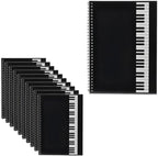 10 Pcs Music Notebook,Music Staff Notebook,50 Sheets/100 Pages Blank Sheet Music Notebook,Music Manuscript Paper,Manuscript Paper Notebook,Spiral NotebookMusic Writing Composition Notebook (10 Pcs Piano Keyboard Black)