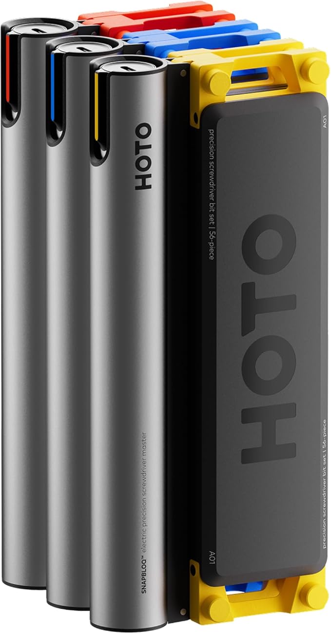 HOTO SNAPBLOQ 3-in-1 Mini Tool Kit for DIY & Craft Projects, Drill Pen, Rotary Tool & Precision Screwdriver with Magnetic Modular System, 114 Accessories for Jewelry Making, Model Craft & Creative Han