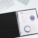 ViVin Sturdy 1.5 Inch D Ring Binders, 1.5'' 3 Ring View Binder with Customizable Clear Cover, Holds 350 Sheets of 8.5" x 11" Paper, 6 Pack, Black
