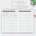 KUMEER Check Register – Elegant Check Registers for Personal Checkbook with Check & Transaction Registers, Hardcover Checkbook Log 5.2x7.6" (Rose Gold)