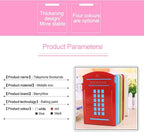 MerryNine 6 Pack Book Ends, Metal Bookends for Shelves, Telephone Booth Decorative Bookends, Non Skid Heavy Bookends, Book, Magazine or CD Organizers for Home and Office (Red-6pcs)