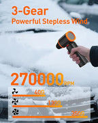 VOGMA V40 Compressed Air Duster-270000RPM 350G Super Power Electric Air Duster, 10000mAh Cordless Rechargeable Brushless Motor Snow Blower, Stepless-Adjustable Air Blower for PC, Keyboard, Home, Car
