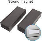 Eeoyu Magnetic Label Holders with Magnets Magnetic Data Card Holders with Clear Plastic Protectors for Metal Shelf, Whiteboard, Set of 30 (3 x 8 Inch)