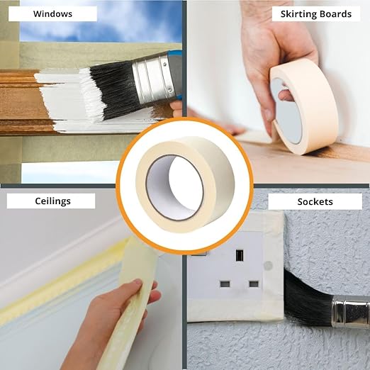 GTSE Masking Tape, Bulk Contractors Pack, 2 inches x 55 Yards (164 ft), Multi-Surface Adhesive Painting Tape, 48 Rolls, Full Carton
