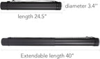 TRANSON Durable Poster Storage Tube with Straps 24"-40" Extendable for Blueprints, Artwork, Maps, Posters Color Black