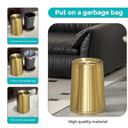 YOJIA 2.6Gal/10 L Gold Brushed Stainless Steel Trash Can with Swing Cover, Bathroom Trash Can with Lid, Garbage Can for Bathroom, Bedroom, Office, Hotel, Rest Room, RV (Gold)