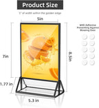PPH-Sisy Acrylic Sign Holder 5x7 Display Stand, Clear and Stable Table Plastic Paper Holder, Acrylic Frames for Home Office Shop Photo Frames Exhibition Black (6pcs)