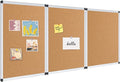 VIZ-PRO Cork Notice Board, 24 X 18 Inches, 3 Pack, Silver Aluminium Frame