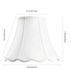 White Bell Scalloped Lamp Shade 5'' Top x 10'' Bottom x 8.3'' Slant Height x 8'' Vertical Height, Double Layers Lampshade Replacement, Lamp Harp Included