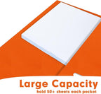 Two Pocket Folders, RAZCC 50 Pack 2 Pocket Folders Fit Letter Size Paper, Paper Folders with Pockets for School Office Business Home (Orange)
