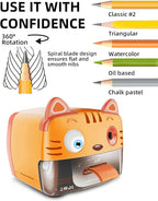 ZMOL Heavy Duty Electric Pencil Sharpener for Classroom,Cute Pencil Sharpener Plug in for Kids,Auto-Stop Pencil Sharpeners Plug in for No.2 / Colored Pencil