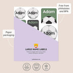 Large Name Labels for Kids (33) - Custom Stickers for Daycare and School Supplies - Durable, Waterproof Stickers for Water Bottles, Lunch Boxes, and More with Unique Designs - Soccer