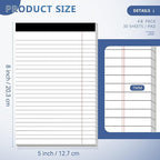 Nichela 5" x 8" Note Pads 48 Pack of Legal Pads 30 Sheets Notepad College Ruled Small Writing Pads Perforated Pages Paper Pads 80GSM Heavyweight Paper Note Pads for Home, Office, or School