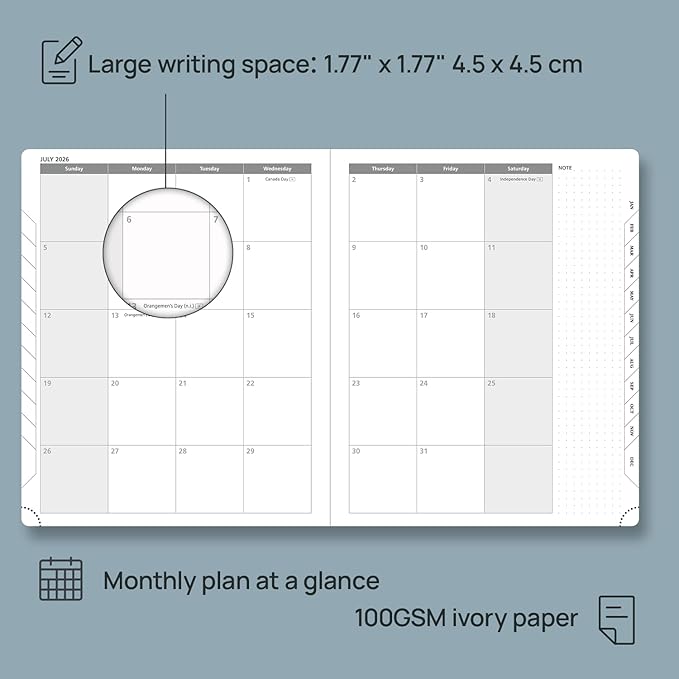 POPRUN 2026 Planner (Large - 8.5'' x 10.5'') - 2026 Weekly Calendar (Jan. 2026 - Dec. 2026) with Hourly Time Slots, Weekly/Monthly Appointment Book for Time Management - Leather Soft Cover - Night Sky Blue