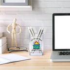 Vgrti This Little Light of Mine I知 Gonna Let It Shine Acrylic Cosmetic Pencil Pen Holder Cup, Funny Dumpster Fire Pen Holder Cup for Office, Inspirational Sarcastic Work Gifts for Women Men Coworkers