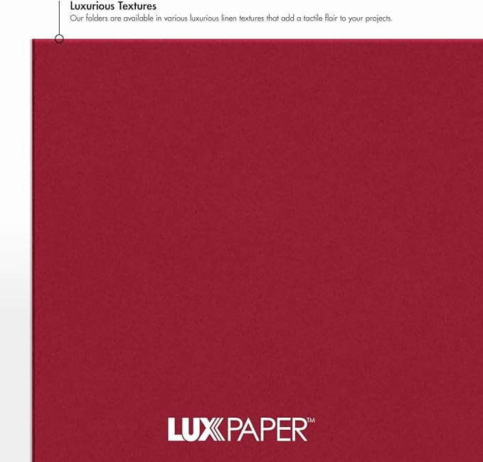 LUXPaper 9.5" x 12" Certificate Holders | Burgundy Linen | 100lb. Cover | 50 Qty